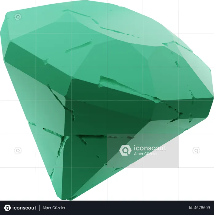 Green Diamond  3D Illustration