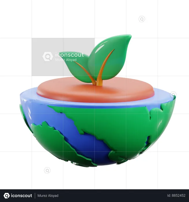 Green Earth  3D Icon