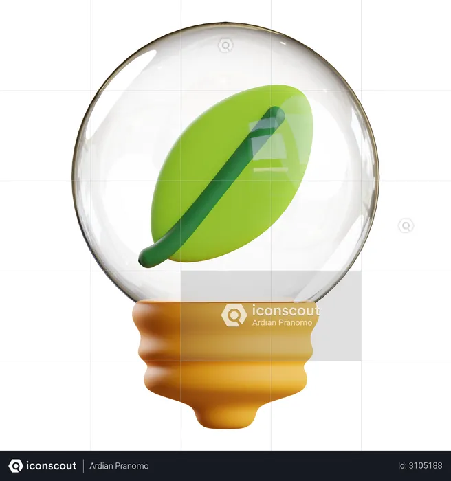 Green electricity  3D Illustration
