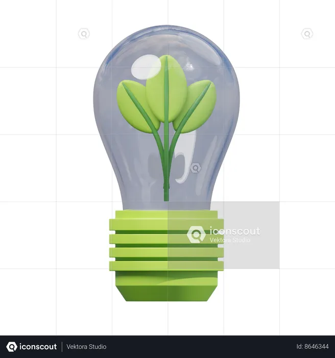 Green Electricity  3D Icon