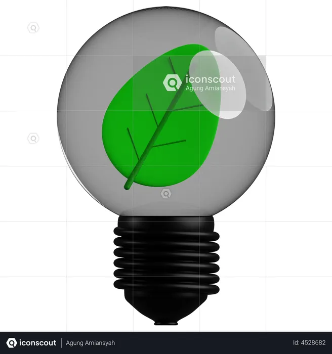 Green Electricity  3D Illustration
