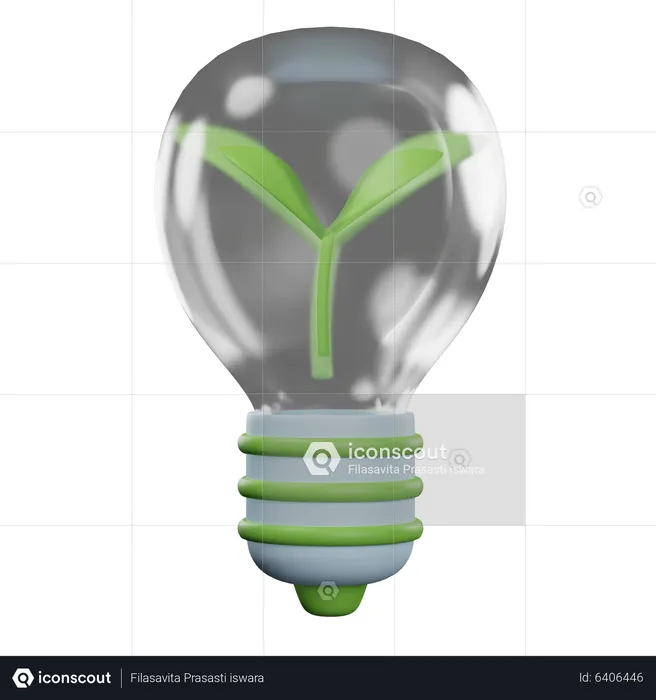 Green electricity  3D Icon