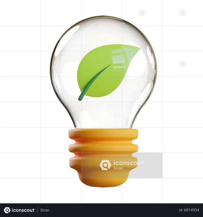 Green electricity  3D Icon