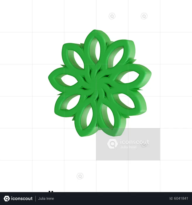 Green Flower  3D Icon