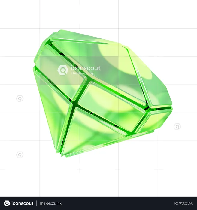 GREEN GEM  3D Icon