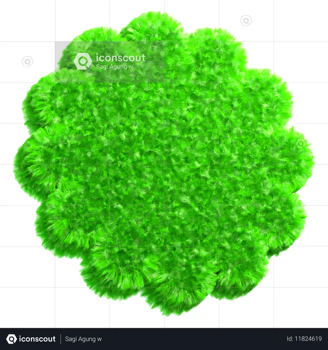 緑の芝生のカーペットの形  3D Icon