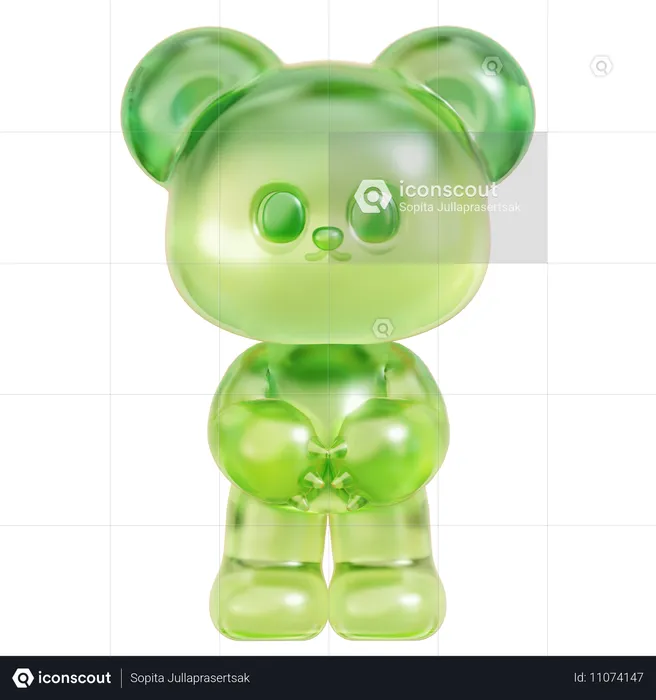 Green Gummy Bear  3D Icon