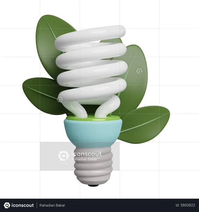 Green Lamp Energy  3D Illustration