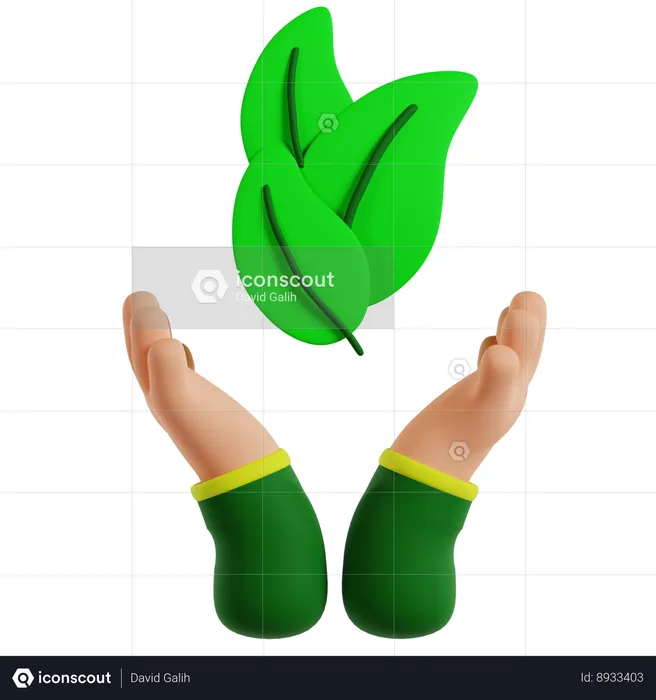 Green Leaves  3D Icon