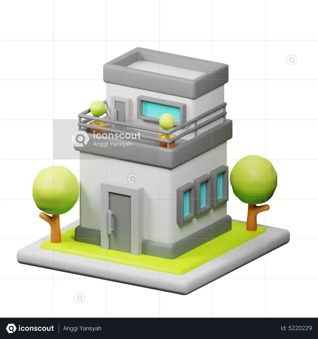 Green Office  3D Icon