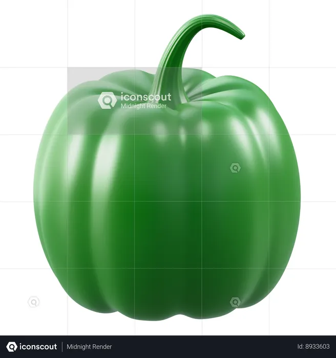Green Paprica  3D Icon