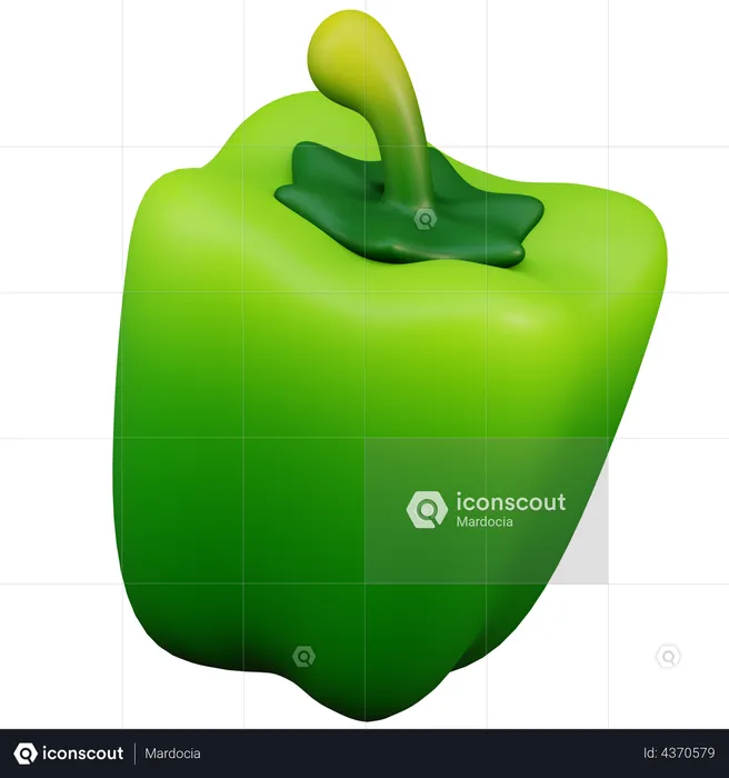 Green Paprika  3D Illustration