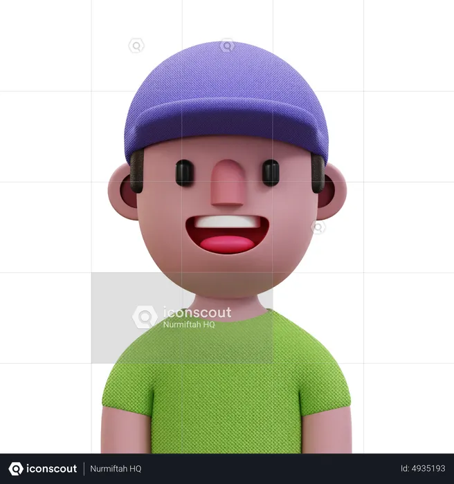 Green Shirt Man  3D Icon