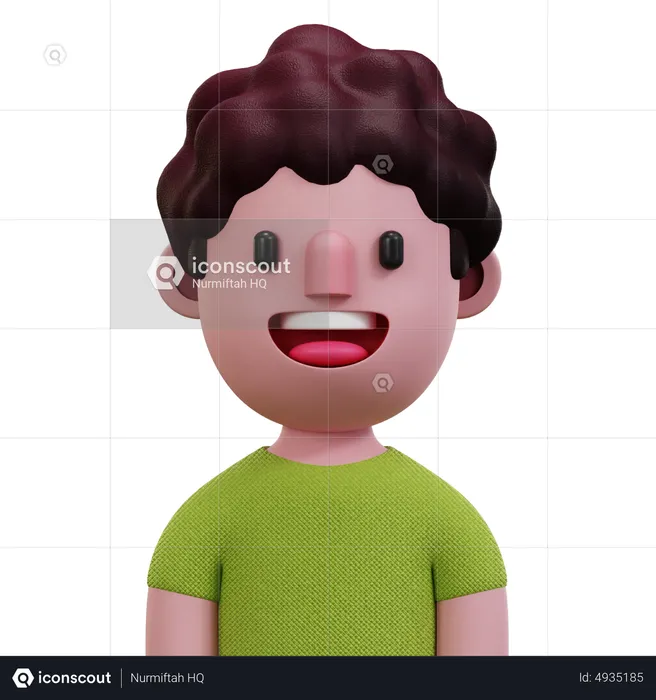 Green Shirt Man  3D Icon