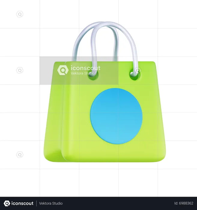 Green Shopping Bag  3D Icon