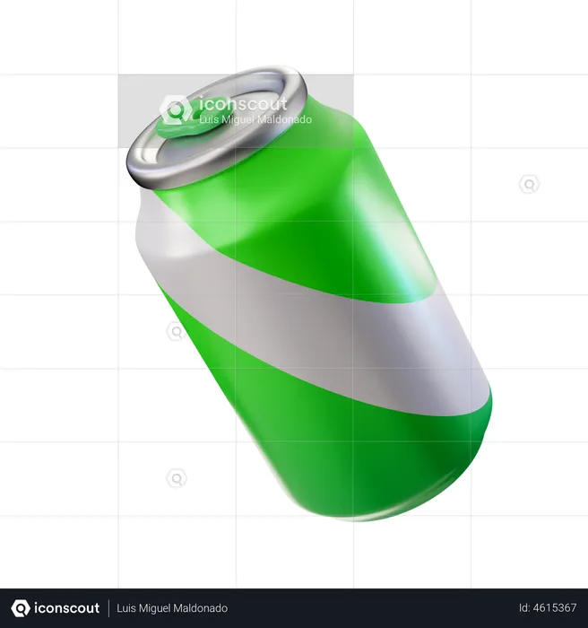 Green Soda Can  3D Illustration