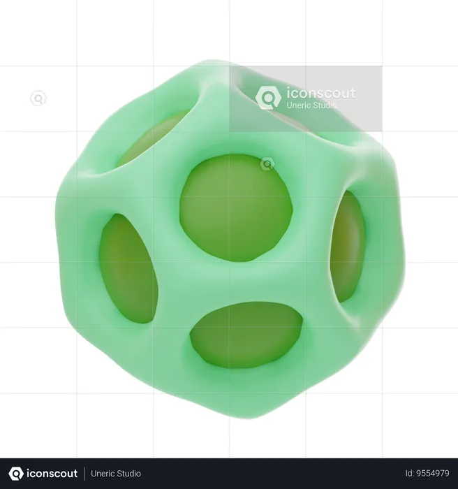 Green Soft Body Abstract Ball Shape  3D Icon