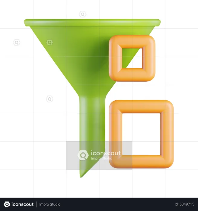 Green  Sort Filter Small to Big  3D Icon
