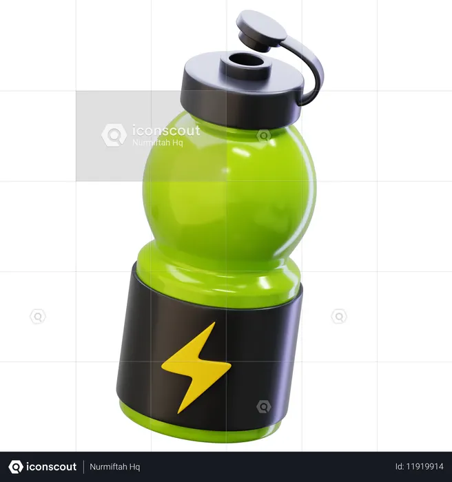 Green Sports Drink Bottle  3D Icon