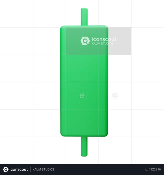 Green Stocks Crypto Candle  3D Icon