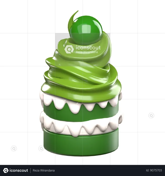 Green Tea Cake  3D Icon