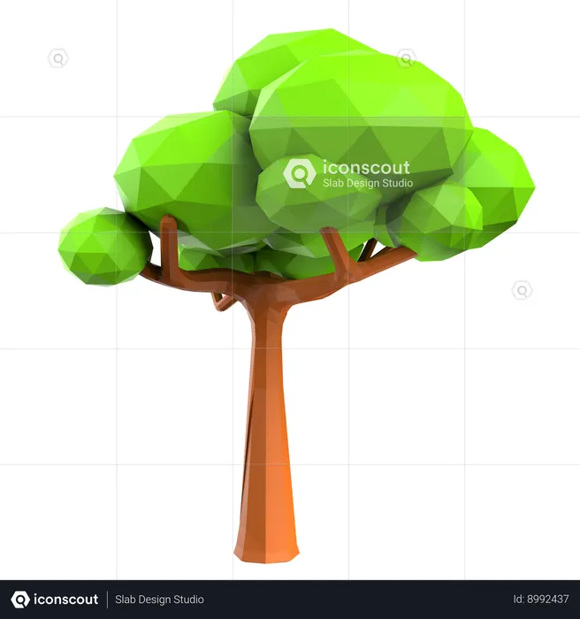 Green trees  3D Icon