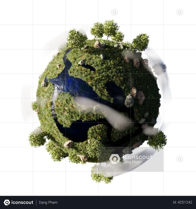 Greenery on Earth  3D Illustration
