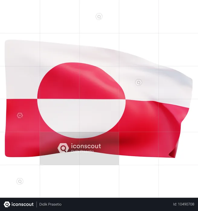 그린란드 깃발 Flag 3D Icon