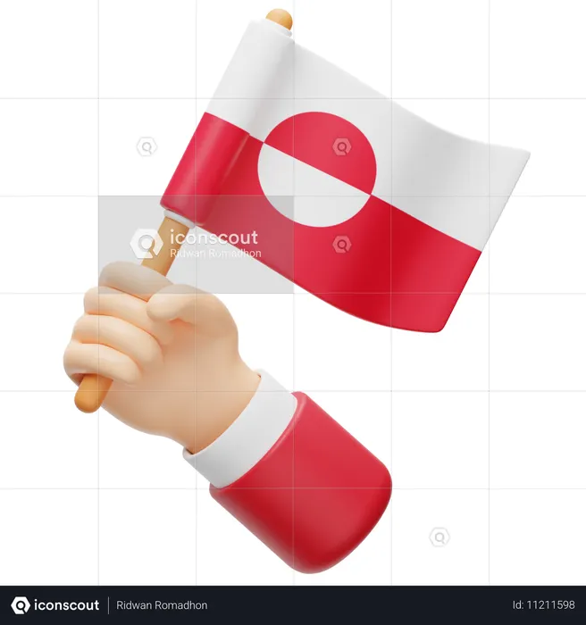 Greenland Flag Flag 3D Icon