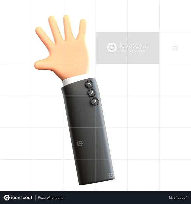 Greeting Hand Gesture  3D Icon