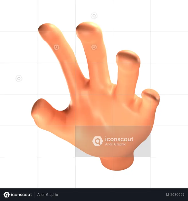 Geste mit der Hand greifen  3D Illustration