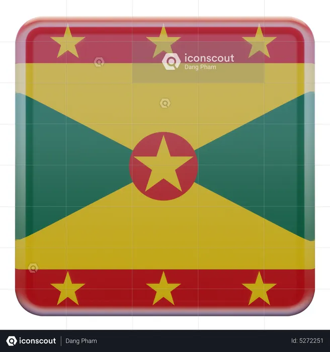 Grenada Square Flag Flag 3D Icon