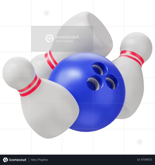 Grève de bowling  3D Icon