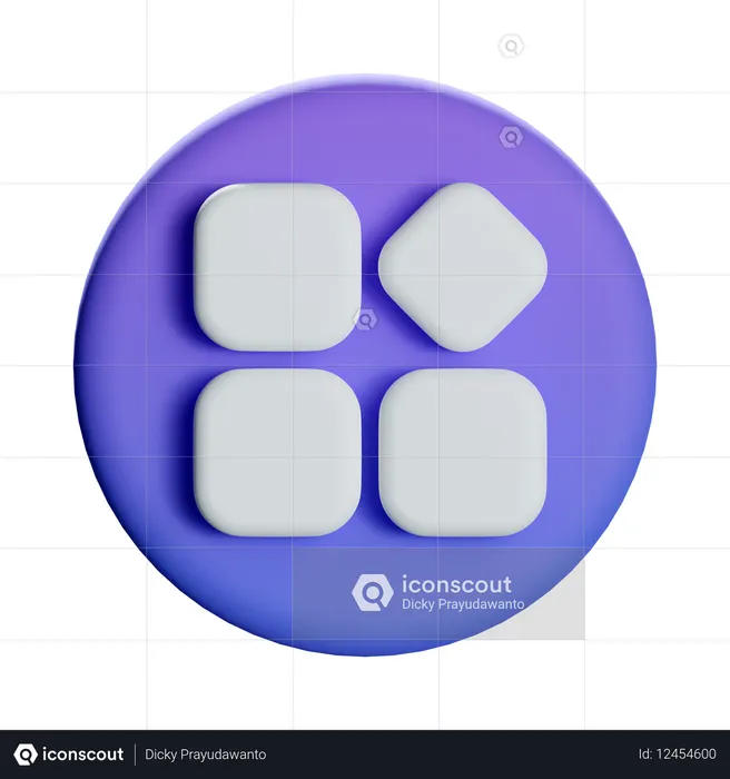 Grid  3D Icon