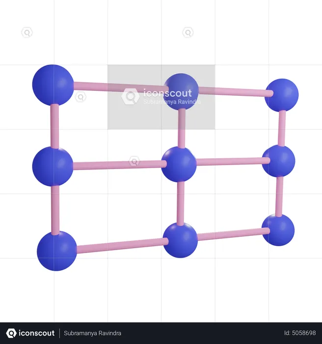 Grid Structure  3D Icon