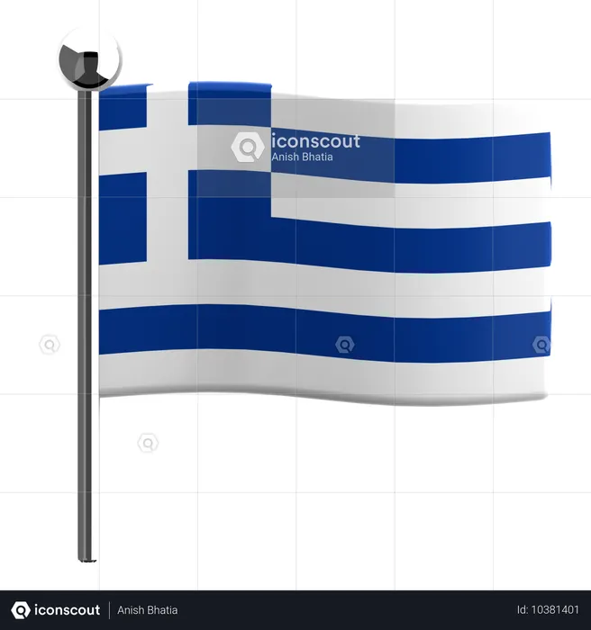 Griechenland Flag 3D Icon