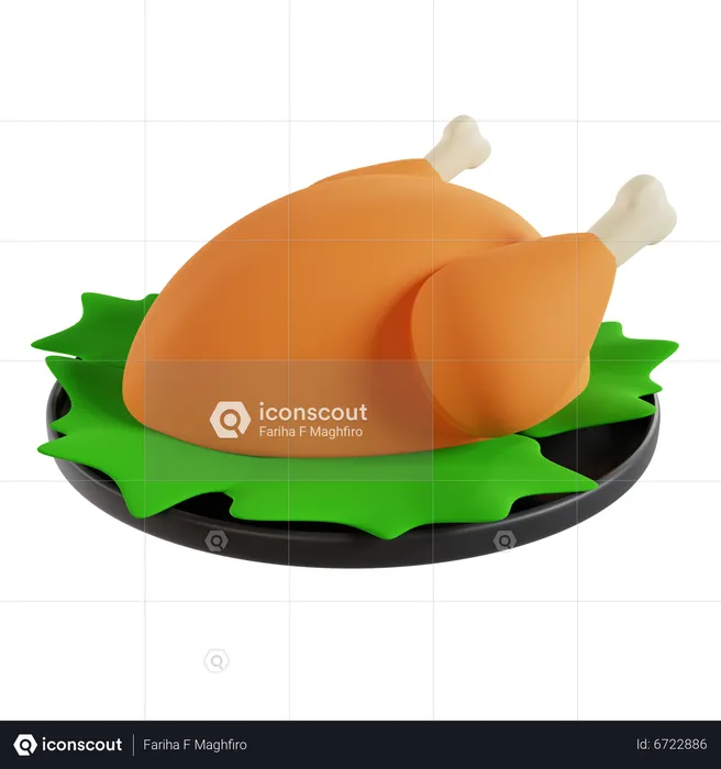 Grilled Chicken  3D Icon