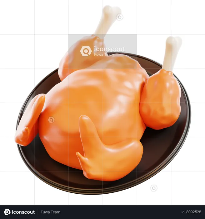 Grilled Chicken  3D Icon