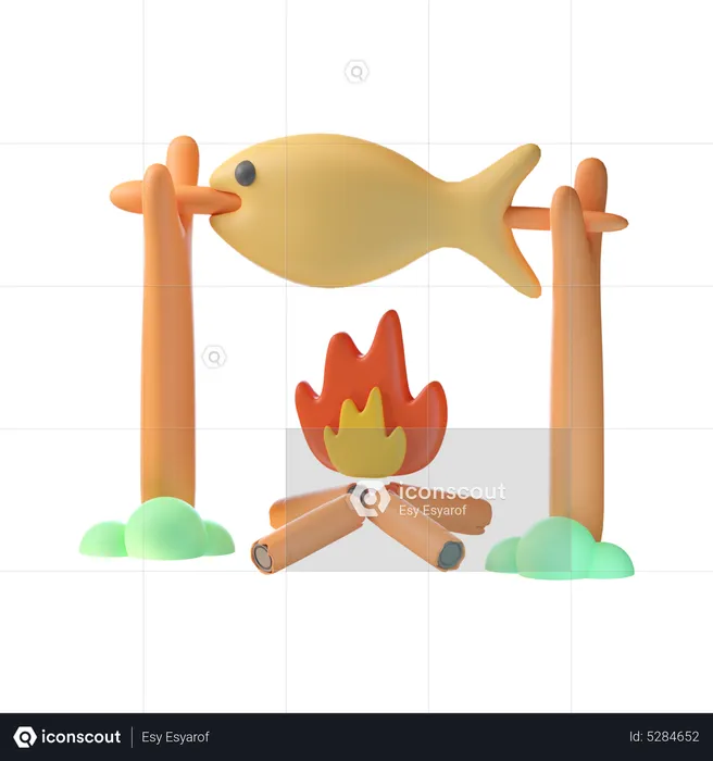 Grilled Fish  3D Icon