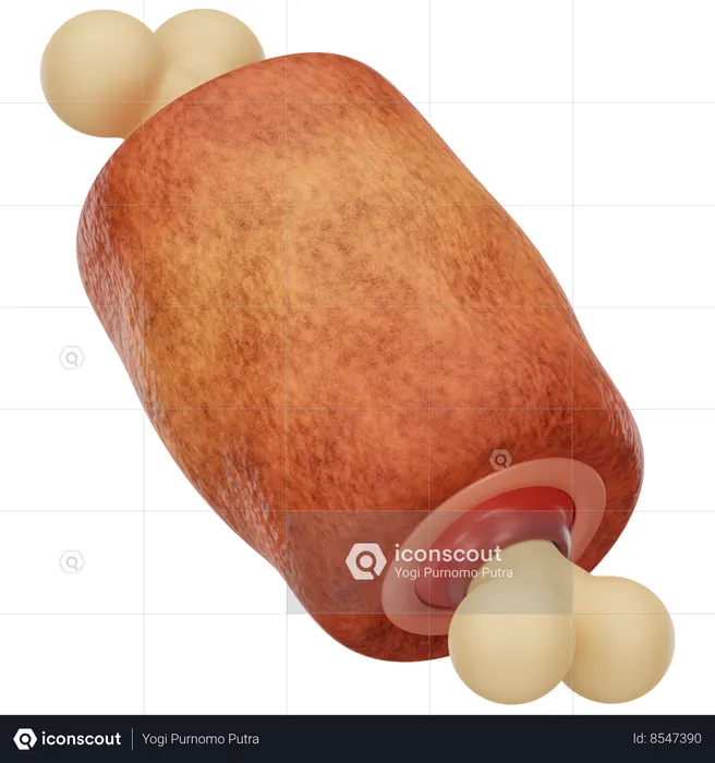 Grilled Meat  3D Icon