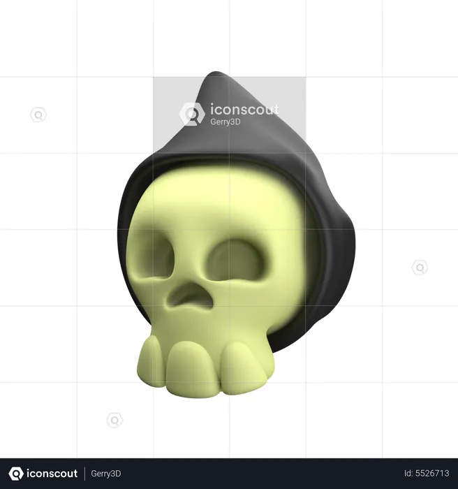 Grim Reaper Skull  3D Icon