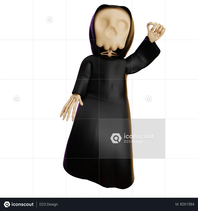 Grim Reaper Standing  3D Illustration