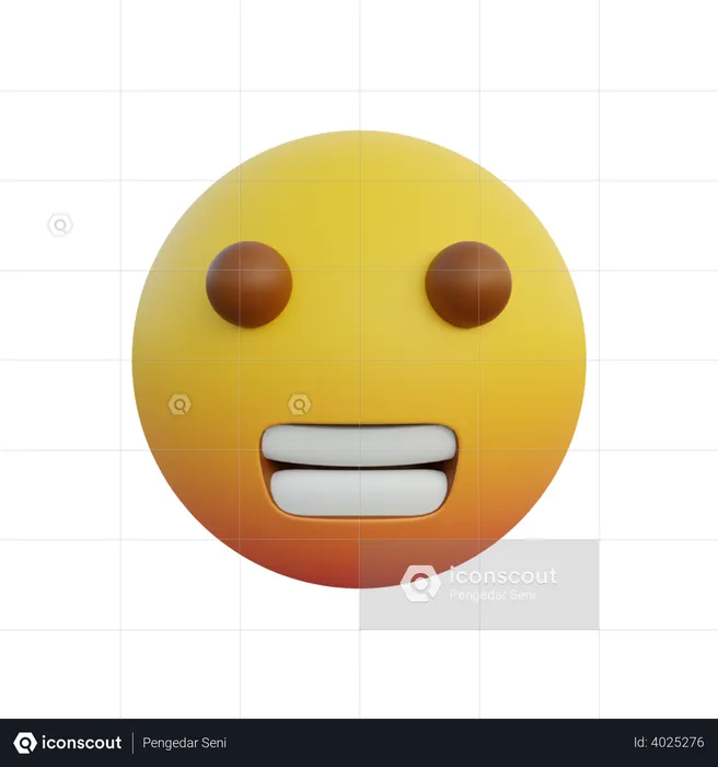 Grimacing face Emoji 3D Illustration
