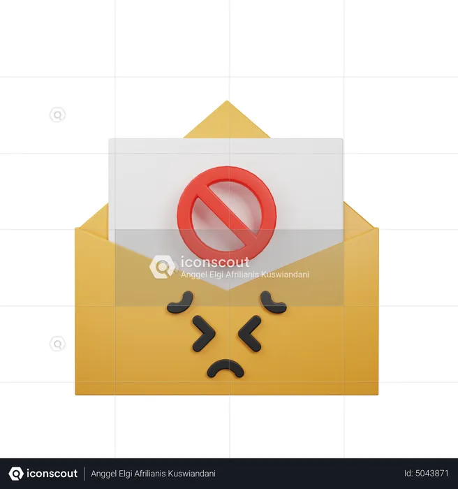 Grimasse E-Mail Emoji 3D Icon