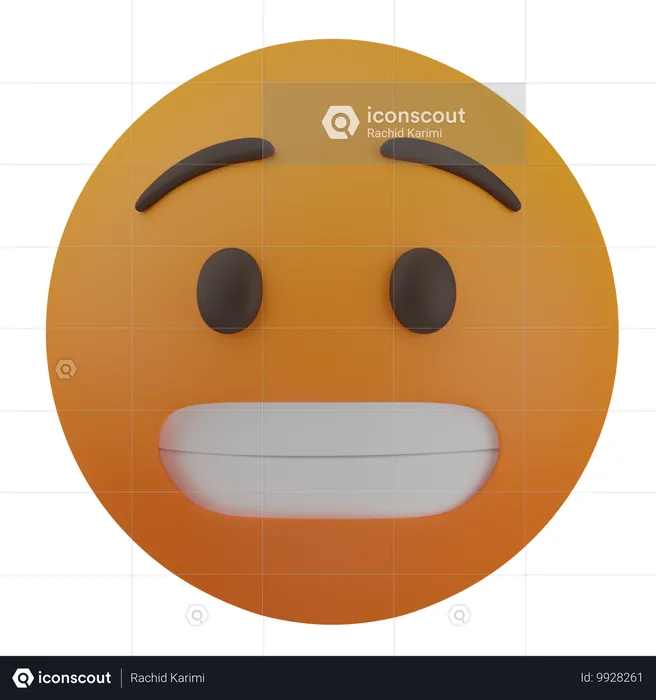 Grimassen schneidendes Gesicht Emoji 3D Icon