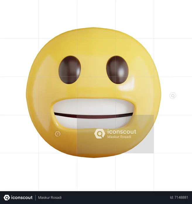 Griming Face Emoji Emoji 3D Icon