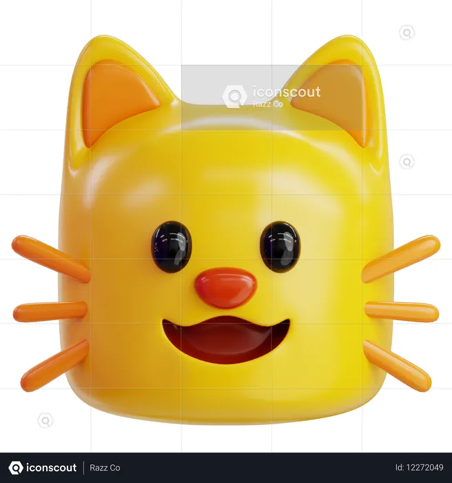 Grinning Cat Emoji Emoji 3D Icon