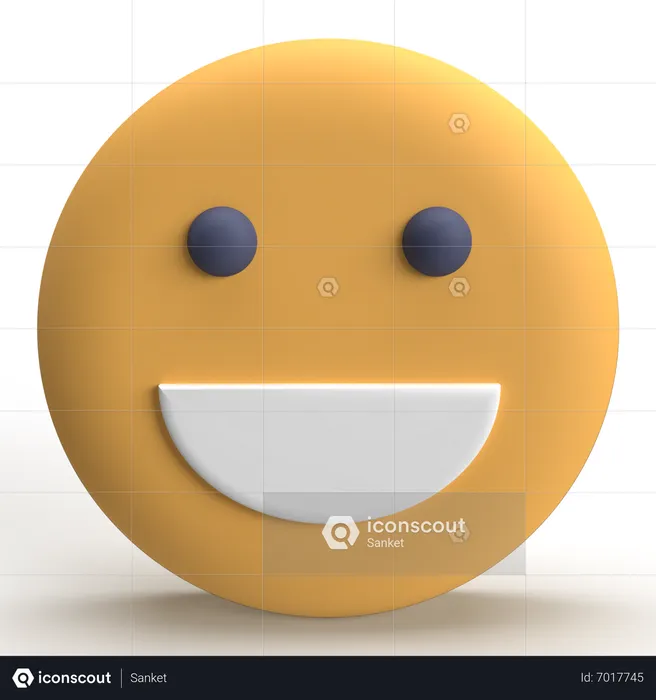 Grinning Emoji Logo 3D Icon
