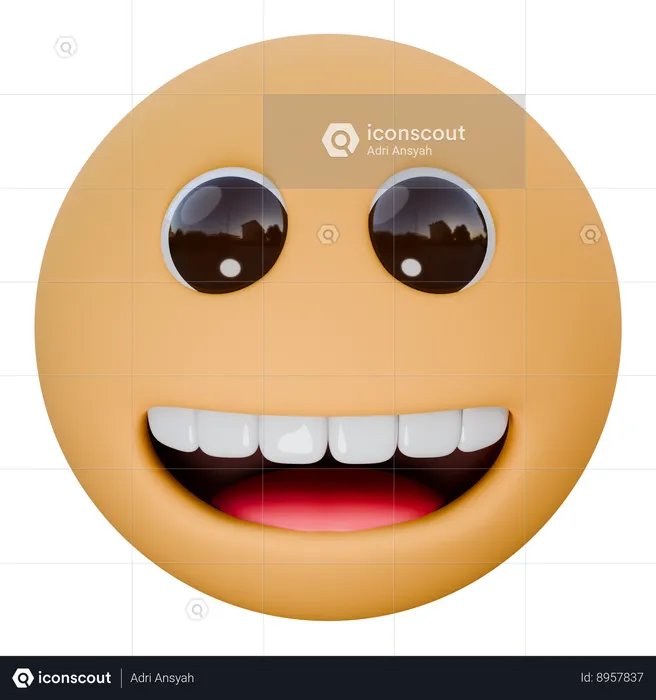 Grinning Face Emoji 3D Icon