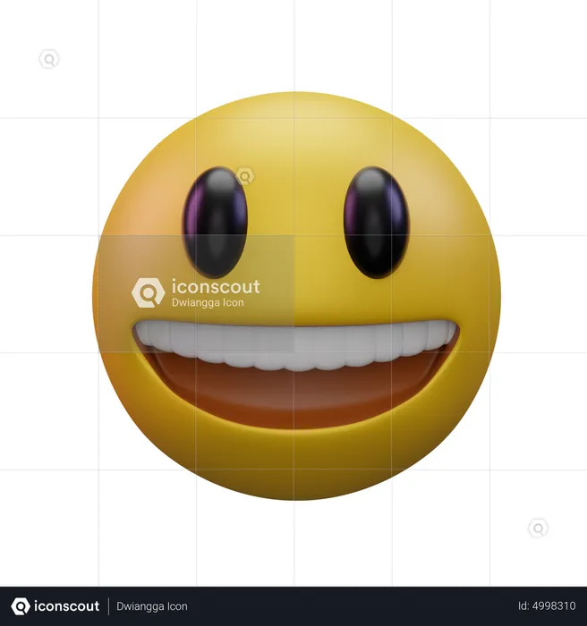 Grinning Face With Big Eyes Emoji 3D Icon